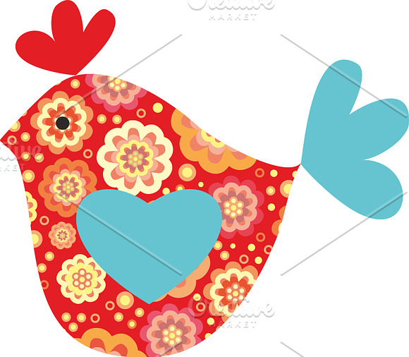 Birds and flowers (set) in Illustrations - product preview 3