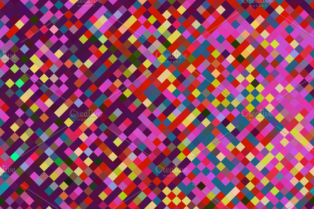 Pink Red Yellow Pixel Squares in Patterns - product preview 8