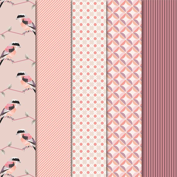 Digital Paper - Geometric Birds II in Patterns - product preview 1