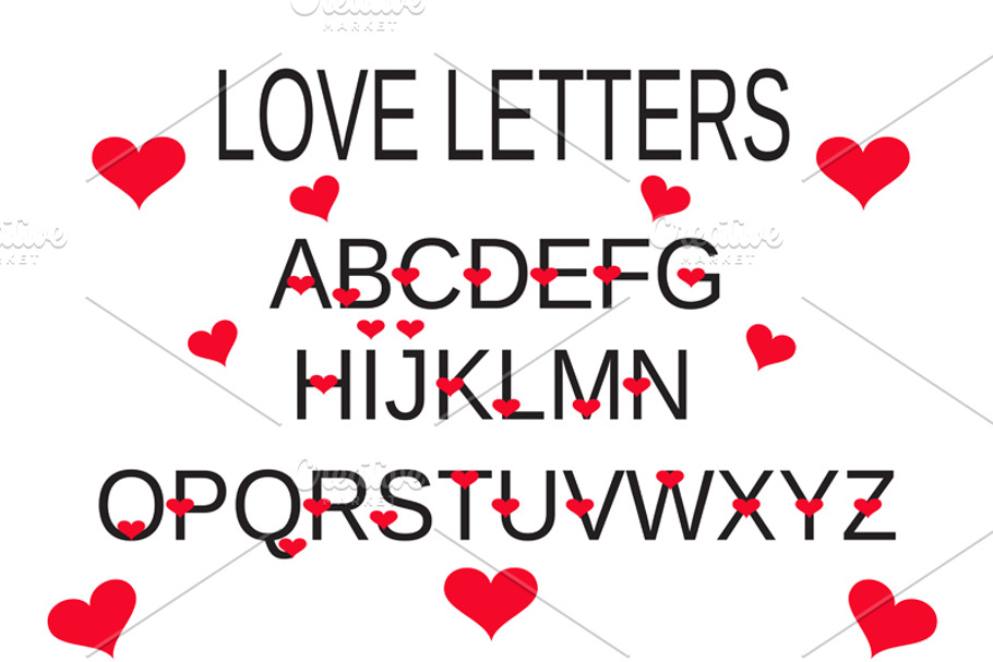 love alphabet, love letter vector in Graphics - product preview 8
