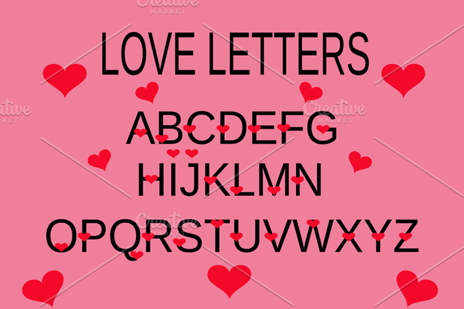 love alphabet, love letter in Graphics - product preview 8