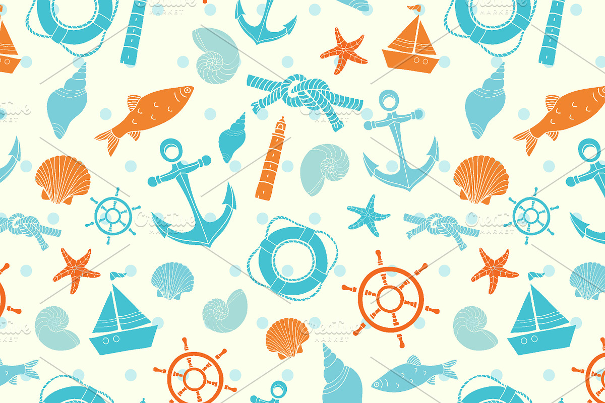 Vector sea patterns. in Patterns - product preview 8