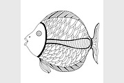 Tangle Patterns stylized Fish