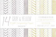 Gray & Yellow Chevron Dot Patterns