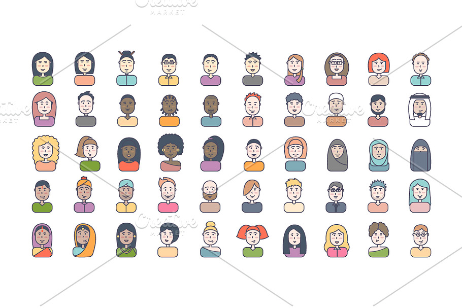  50 Male And Female Avatars in Graphics - product preview 8