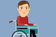 Disabled man in wheel chair
