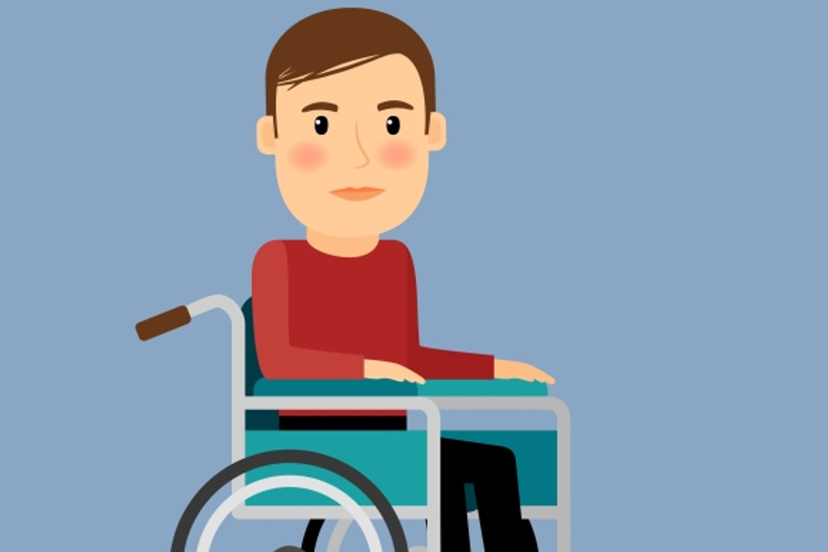 Disabled man in wheel chair in Graphics - product preview 8