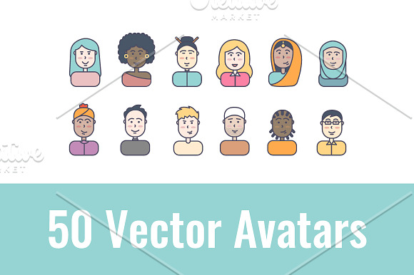  50 Male And Female Avatars in Graphics - product preview 1