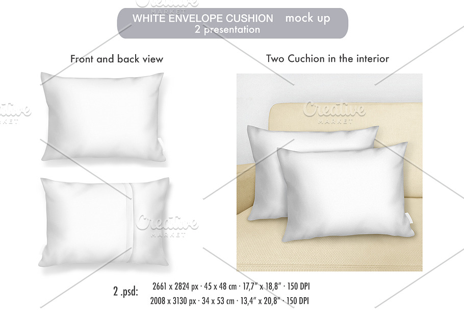 Envelope Cushion MOCK UP in Product Mockups - product preview 8