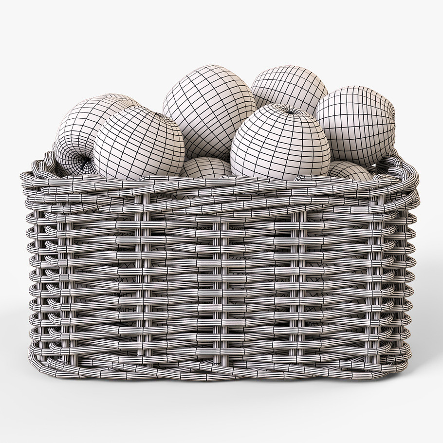 Apple Basket Ikea Byholma 1 White in Food - product preview 12