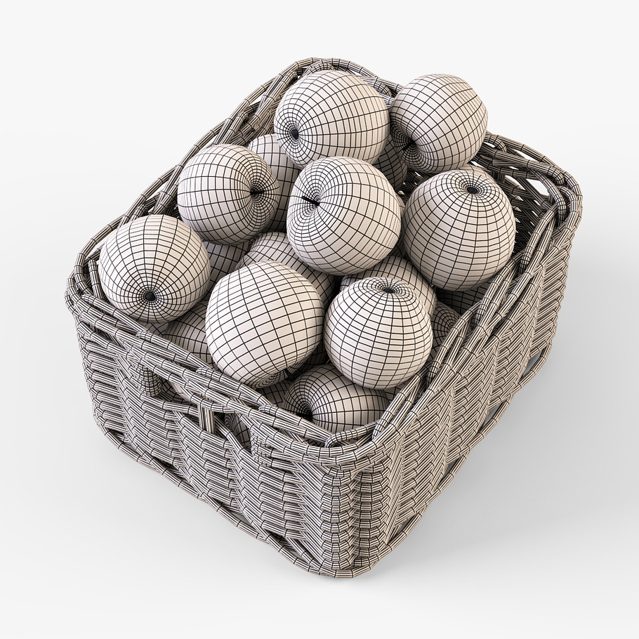 Apple Basket Ikea Byholma 1 Gray in Food - product preview 10