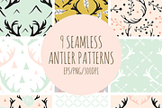 Seamless Antlers Pattern Collection