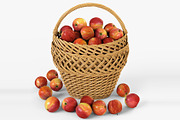 Wicker Basket 01 with Apples