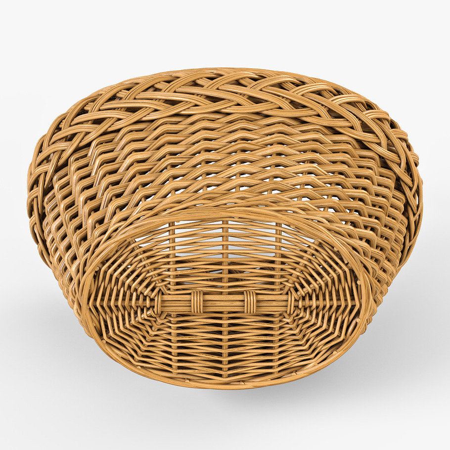 Wicker Basket 01 with Apples in Food - product preview 7