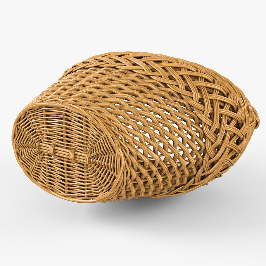 Wicker Basket 01 with Apples in Food - product preview 8