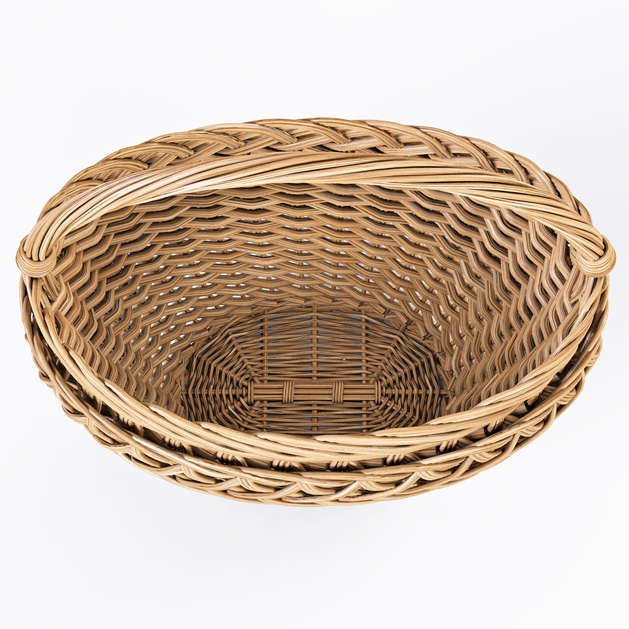 Wicker Basket 01 with Mushrooms in Food - product preview 6