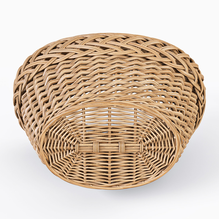 Wicker Basket 01 with Mushrooms in Food - product preview 7