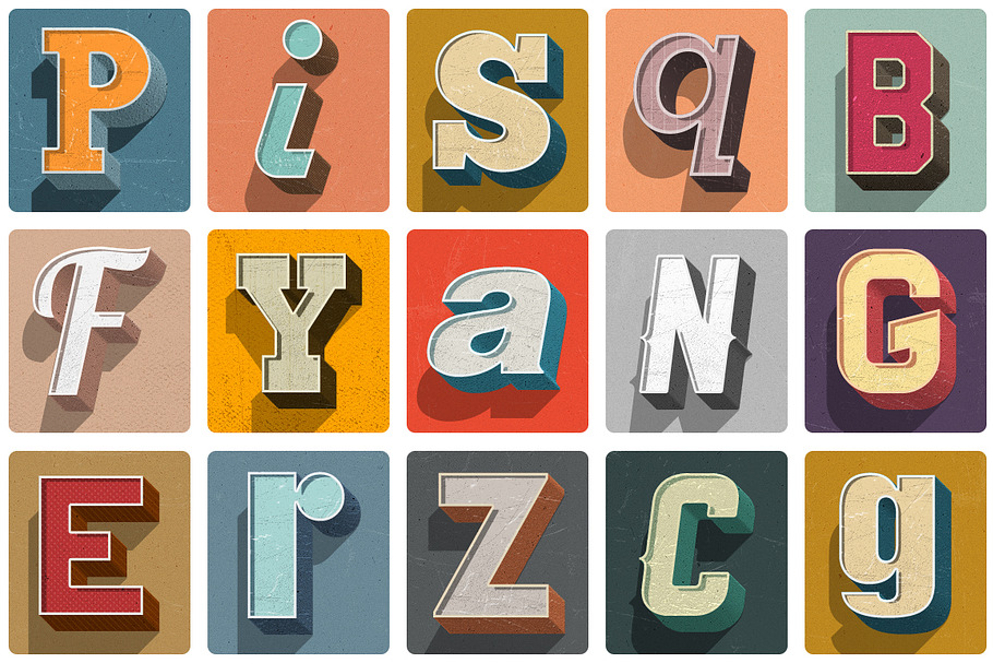 3D Retro Text Styles for Photoshop