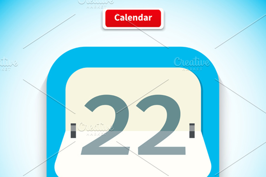 Calendar App Icon Flat Style Design