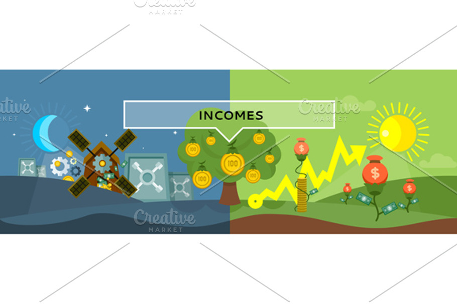 Incomes Concept Design Style Flat