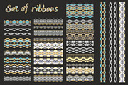 Set of geometric ribbons