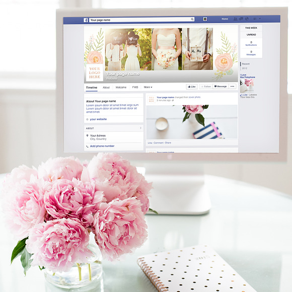 Watercolor Facebook Timeline Cover in Website Templates - product preview 1