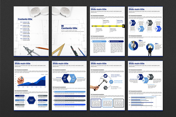 Blueprint PPT vertical templa in PowerPoint Templates - product preview 1
