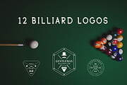 Set of vintage billiard logos