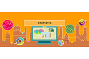 Statistic Concept Design Style Flat
