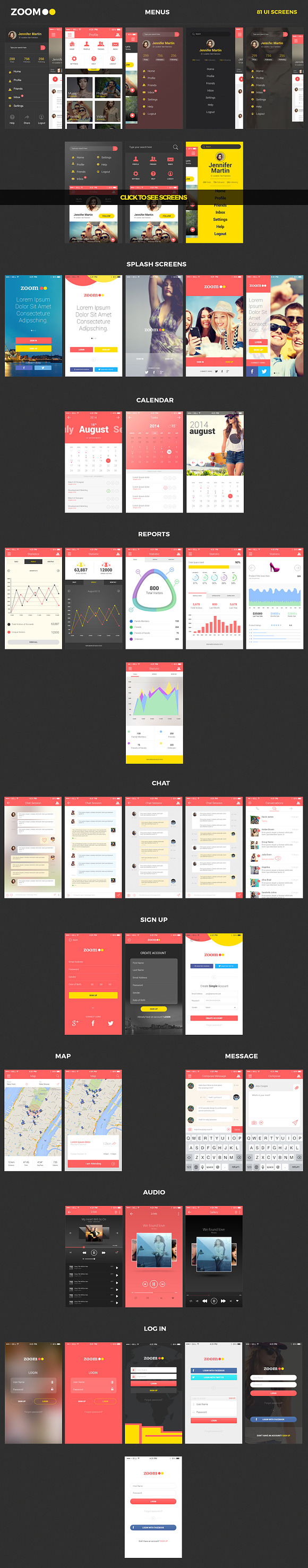 Zoom UI Kit (iPhone 5S, 6S & 6S +) in UI Kits and Libraries - product preview 4