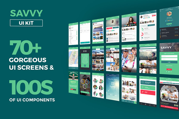 Savvy UI Kit (70 Plus UI Templates)