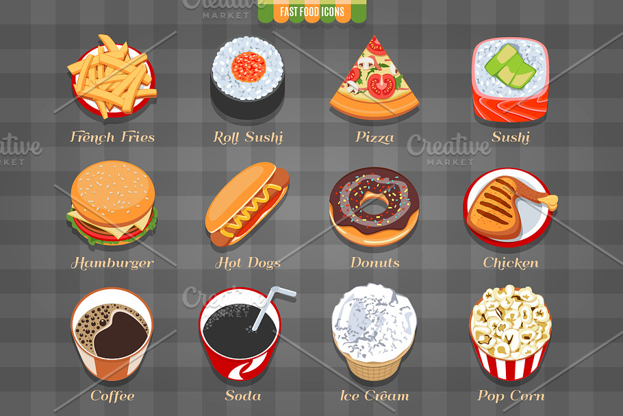 Fast Food Isometric Icons in Objects - product preview 8