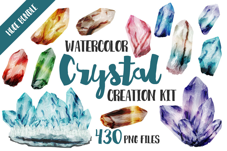 Watercolor Crystal Creation Kit in Objects - product preview 8