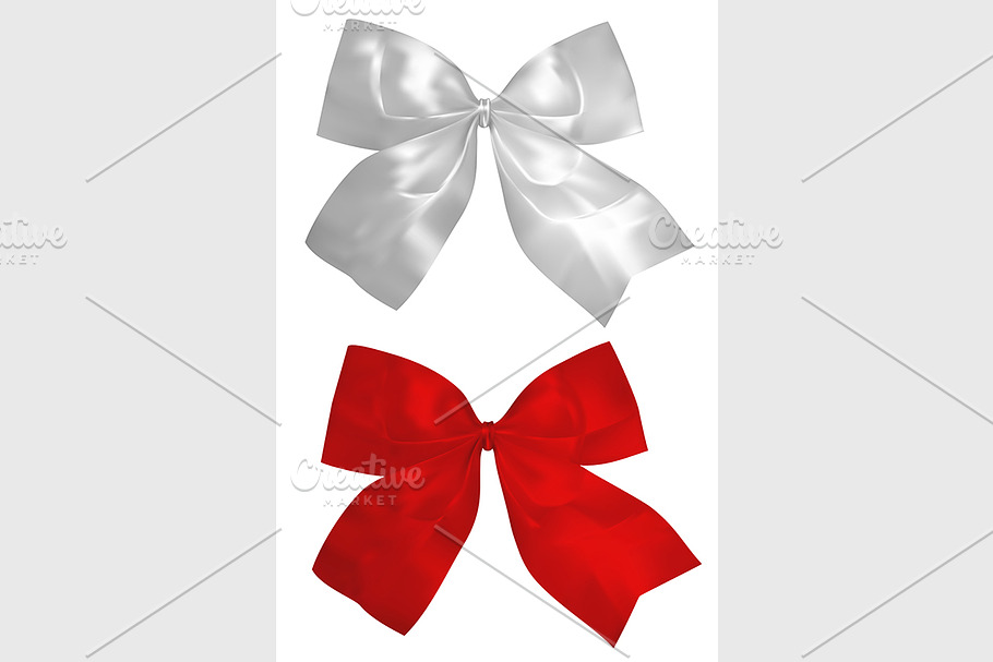 red and silver bows in Objects - product preview 8