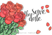 Roses Postcard. Save the Date
