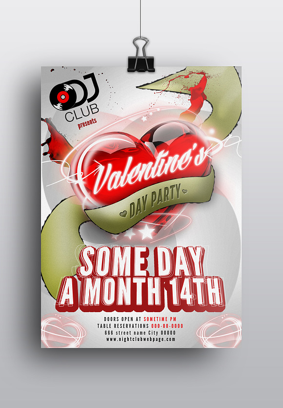 Valentines or love flyer template in Templates - product preview 1