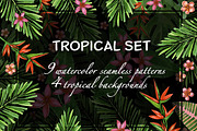 Tropical watercolor patterns.