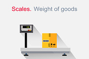 Scales flat Design. Weight of Goods