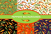 Chili peppers pattern and background