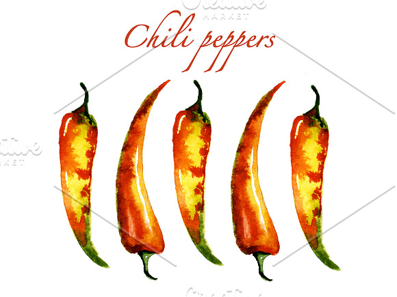 Chili peppers pattern and background in Patterns - product preview 1