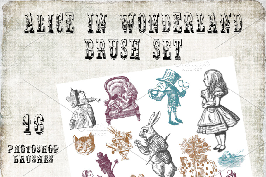 Alice in Wonderland Brush Set