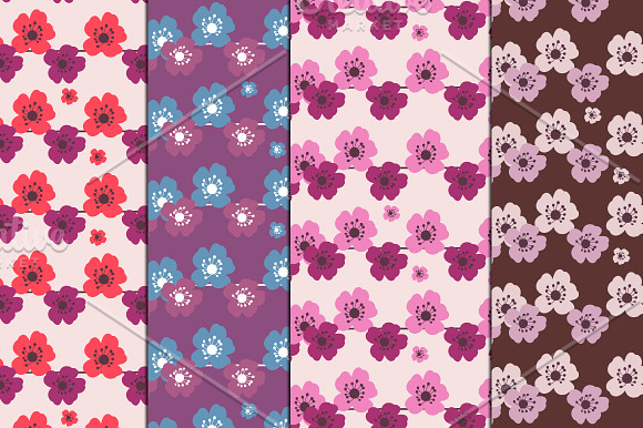 Floral seamless patterns in Patterns - product preview 3
