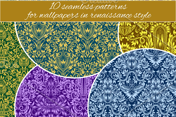 Renaissance seamless patterns set in Patterns - product preview 1