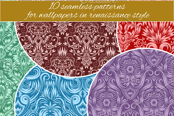 Renaissance seamless patterns set in Patterns - product preview 2
