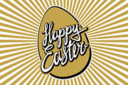 Hand lettering "Happy Easter vintage