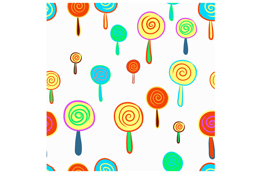 Seamless hand drawn of lollipop patt in Patterns - product preview 8