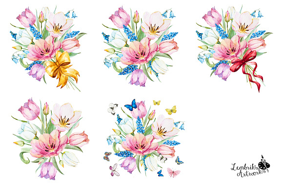 Spring is coming! Gentle watercolors in Objects - product preview 1