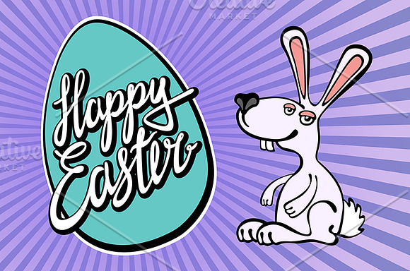 Happy Easter greeting card in Graphics - product preview 1