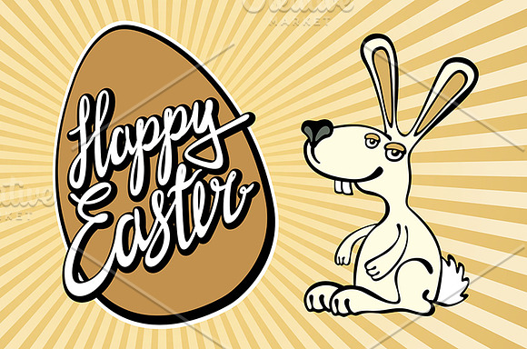 Happy Easter greeting card in Graphics - product preview 2