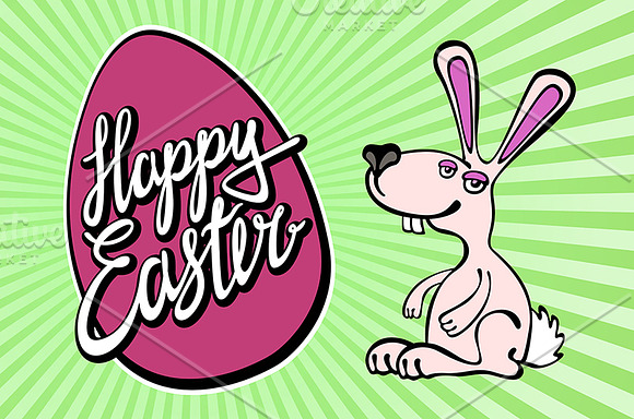 Happy Easter greeting card in Graphics - product preview 4